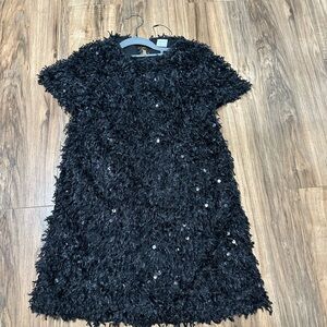 Zara Black Textured Kids Dress